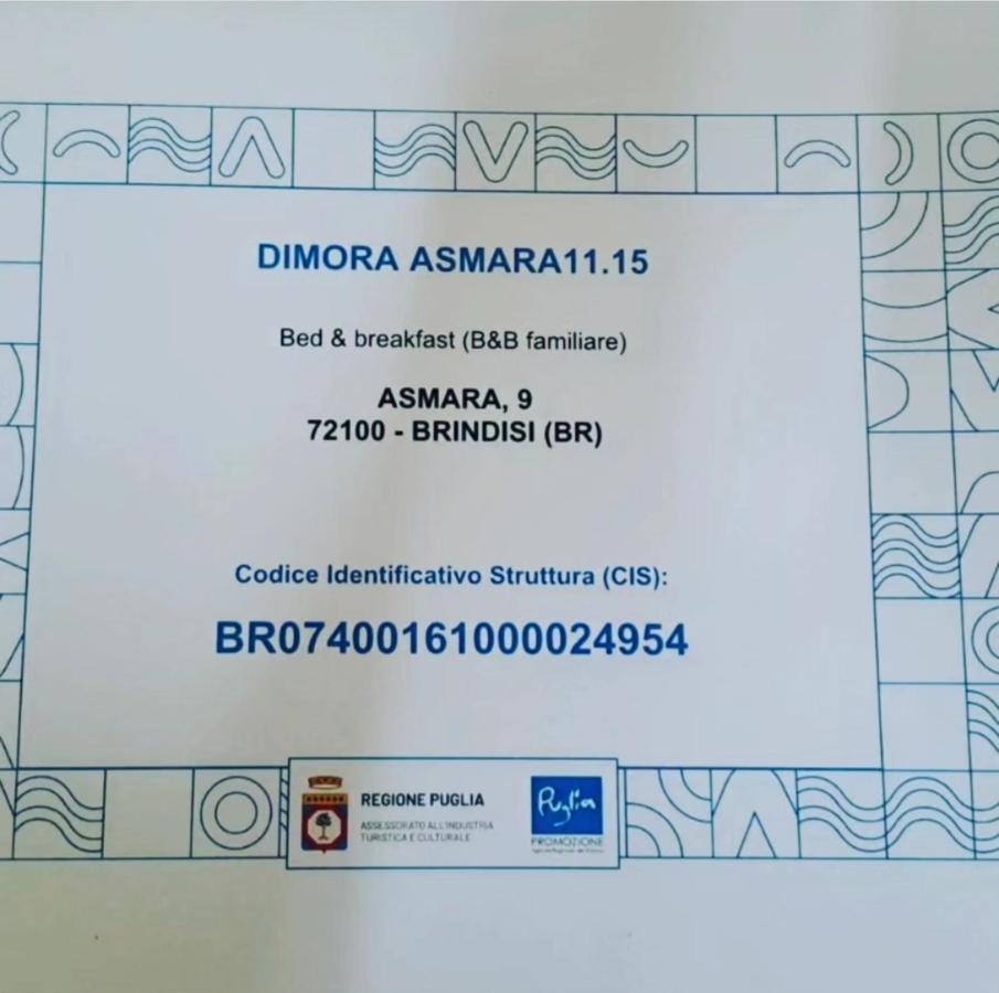 Dimora Asmara 11 15 Lejlighed Brindisi Eksteriør billede